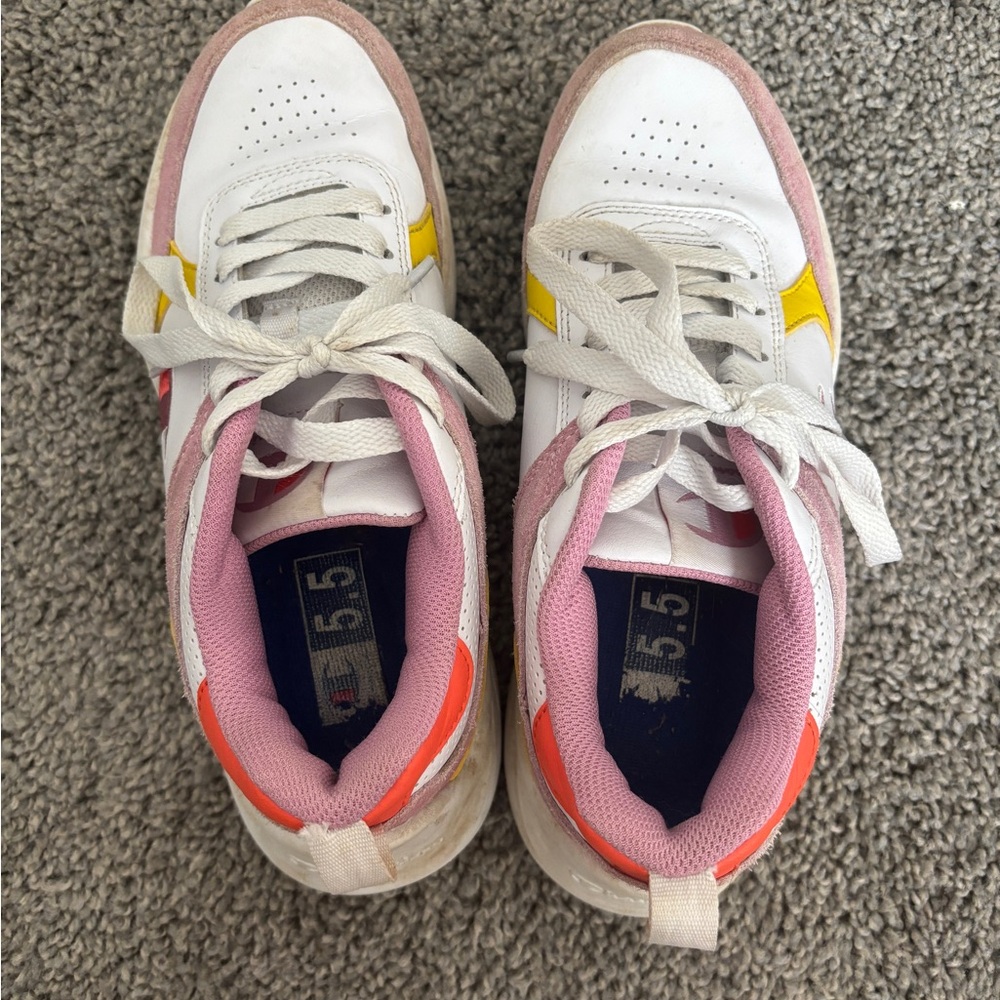 Champion Kids Sneakers in White, Yellow, and Pink